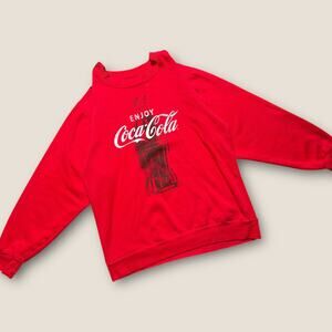 Coca Cola Sweatshirt Enjoy Coke Bottle 2011 Y2K Graphic Red Crewneck Small v11